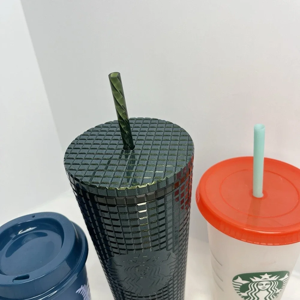 Starbucks Cup Lot Winter Green Grid Tumbler Color Change Confetti Blue Mushrooms